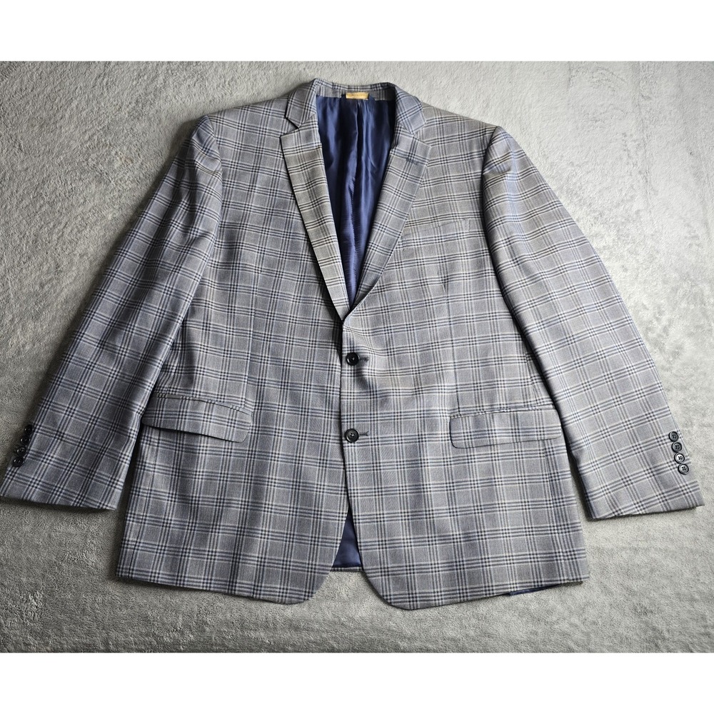Brooks Brothers Regent Fit Blazer Jacket Mens 48R Windowpane Brown Wool 2-Button
